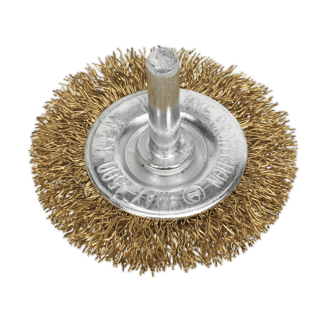 Sealey SFB50 Flat Wire Brush Ø50mm with 6mm Shaft - SFB50 - Sealey Tools UK - Trade Counter Direct