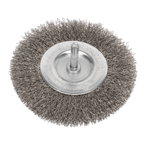 Sealey SFBS100 Flat Wire Brush Stainless Steel 100mm with 6mm Shaft - SFBS100 - Sealey Tools UK - Trade Counter Direct