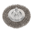 Sealey SFBS75 Flat Wire Brush Stainless Steel 75mm with 6mm Shaft - SFBS75 - Sealey Tools UK - Trade Counter Direct