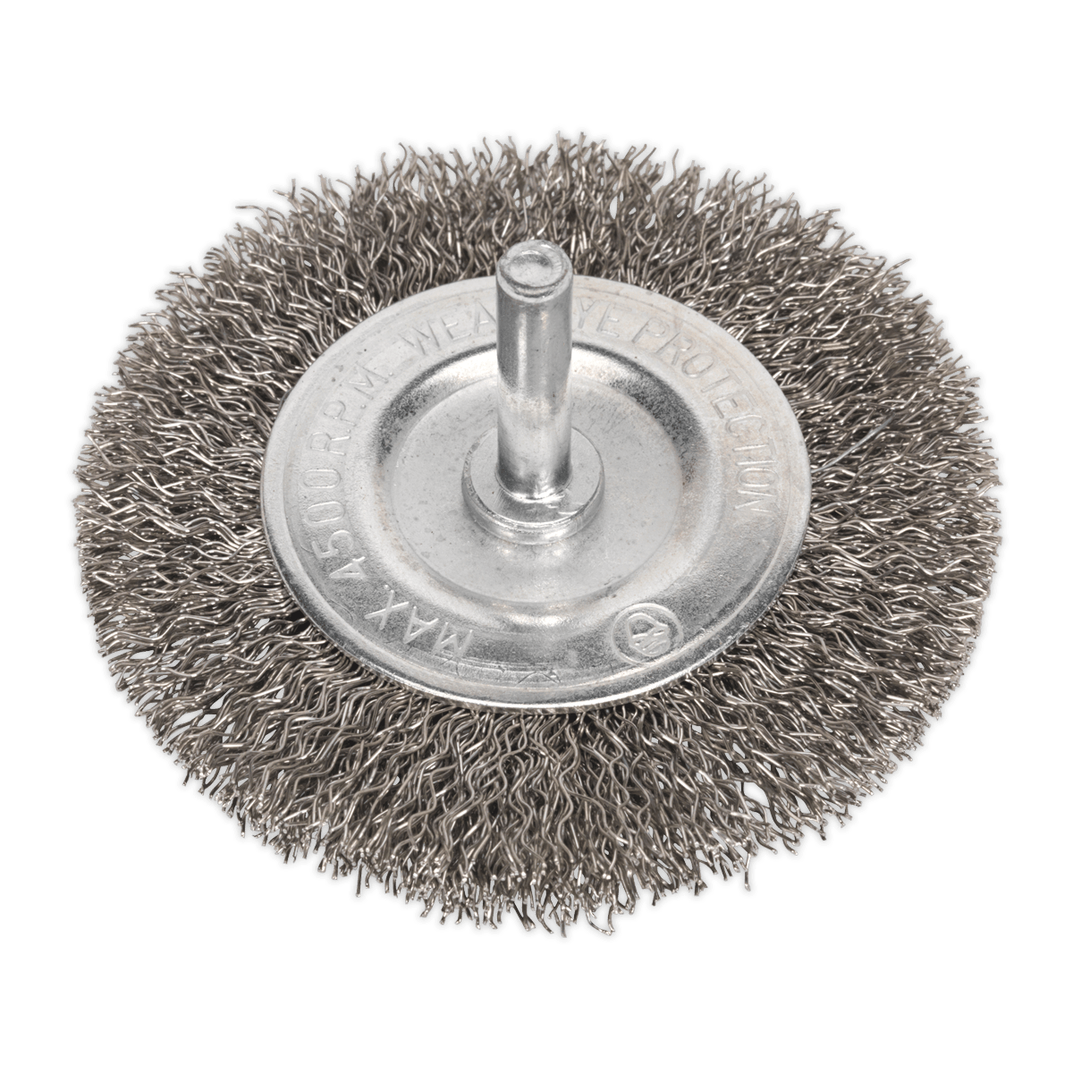 Sealey SFBS75 Flat Wire Brush Stainless Steel 75mm with 6mm Shaft - SFBS75 - Sealey Tools UK - Trade Counter Direct