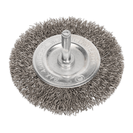 Sealey SFBS75 Flat Wire Brush Stainless Steel 75mm with 6mm Shaft - SFBS75 - Sealey Tools UK - Trade Counter Direct