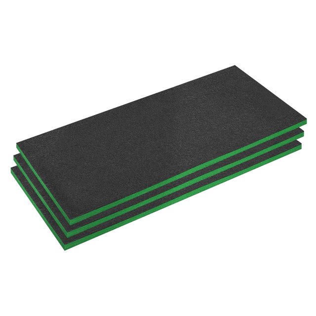 Sealey SFPK30G Easy Peel Shadow Foam® 1200 x 550 x 30mm, Green/Black - Pack of 3 - SFPK30G - Sealey Tools UK - Trade Counter Direct