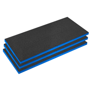 Sealey SFPK50B Easy Peel Shadow Foam® 1200 x 550 x 50mm, Blue/Black - Pack of 3 - SFPK50B - Sealey Tools UK - Trade Counter Direct