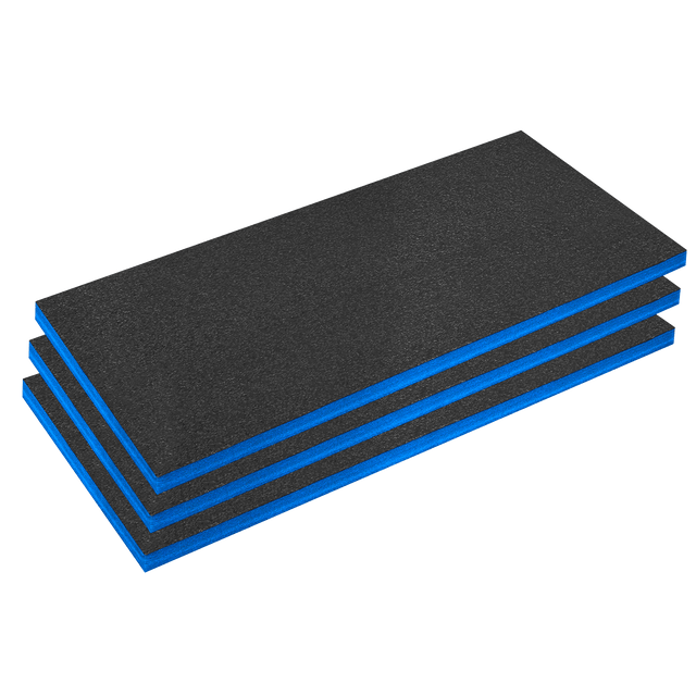 Sealey SFPK50B Easy Peel Shadow Foam® 1200 x 550 x 50mm, Blue/Black - Pack of 3 - SFPK50B - Sealey Tools UK - Trade Counter Direct