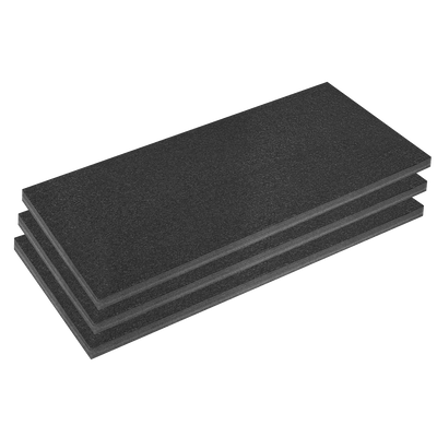 Sealey SFPK50BK Easy Peel Shadow Foam® 1200 x 550 x 50mm, Black/Black - Pack of 3 - SFPK50BK - Sealey Tools UK - Trade Counter Direct
