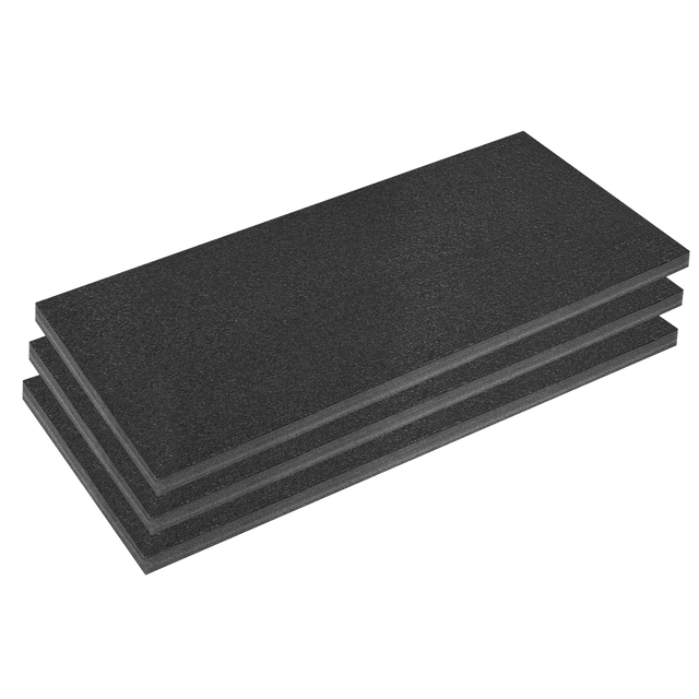 Sealey SFPK50BK Easy Peel Shadow Foam® 1200 x 550 x 50mm, Black/Black - Pack of 3 - SFPK50BK - Sealey Tools UK - Trade Counter Direct
