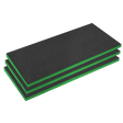 Sealey SFPK50G Easy Peel Shadow Foam® 1200 x 550 x 50mm, Green/Black - Pack of 3 - SFPK50G - Sealey Tools UK - Trade Counter Direct