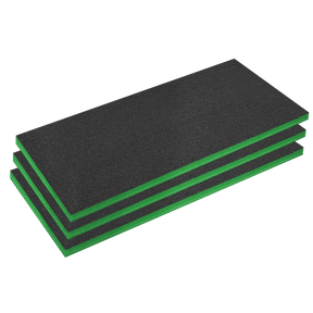 Sealey SFPK50G Easy Peel Shadow Foam® 1200 x 550 x 50mm, Green/Black - Pack of 3 - SFPK50G - Sealey Tools UK - Trade Counter Direct