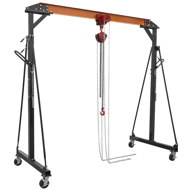 Sealey SG1000KITG Portable Adjustable Gantry Crane with Geared Trolley Combo 1 Tonne - SG1000KITG - Sealey Tools UK - Trade Counter Direct
