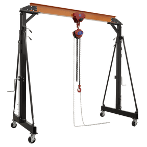Sealey SG2000KIT Portable Lifting Gantry Crane Adjustable 2 Tonne & Hoist Combo - SG2000KIT - Sealey Tools UK - Trade Counter Direct