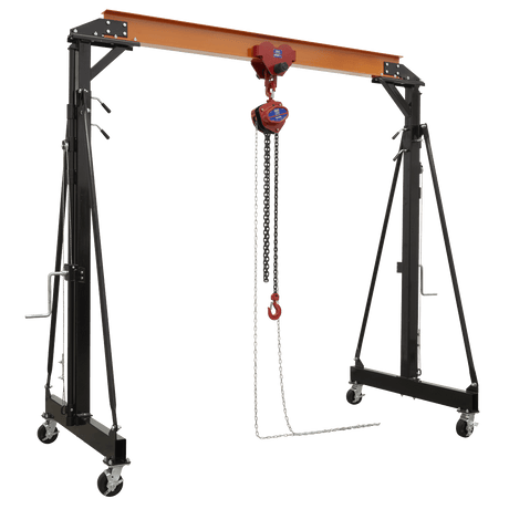 Sealey SG2000KIT Portable Lifting Gantry Crane Adjustable 2 Tonne & Hoist Combo - SG2000KIT - Sealey Tools UK - Trade Counter Direct