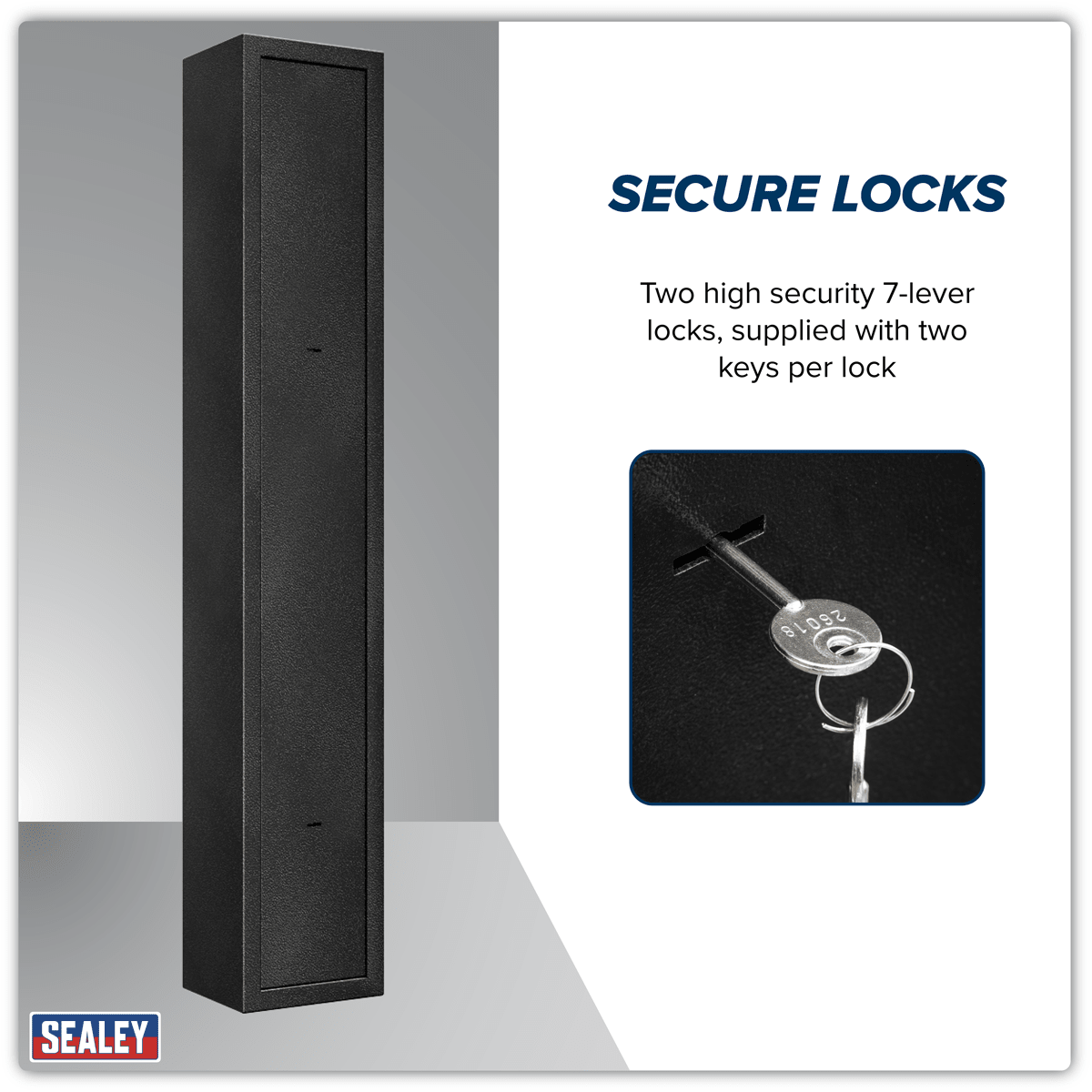Sealey SGS3AB 3 Gun Cabinet with Ammo Safe - SGS3AB - Sealey Tools UK - Trade Counter Direct