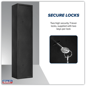Sealey SGS5AB 5 Gun Cabinet with Ammo Safe - SGS5AB - Sealey Tools UK - Trade Counter Direct