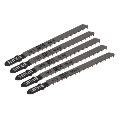 Sealey SJBT101B Jigsaw Blade for Hard Wood 100mm 10tpi - Pack of 5 - SJBT101B - Sealey Tools UK - Trade Counter Direct
