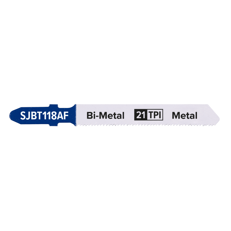 Sealey SJBT118AF Jigsaw Blade for Metal 75mm 21tpi - Pack of 5 - SJBT118AF - Sealey Tools UK - Trade Counter Direct