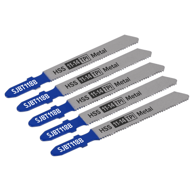Sealey SJBT118B Jigsaw Blade for Metal 92mm 11-14tpi - Pack of 5 - SJBT118B - Sealey Tools UK - Trade Counter Direct