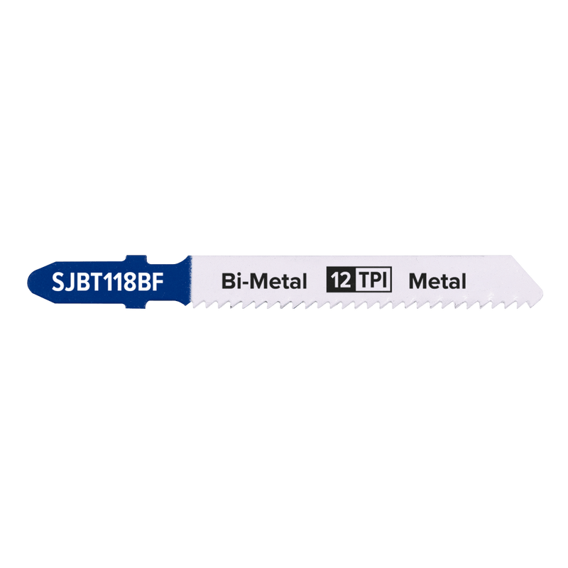 Sealey SJBT118BF Jigsaw Blade for Metal 75mm 12tpi - Pack of 5 - SJBT118BF - Sealey Tools UK - Trade Counter Direct