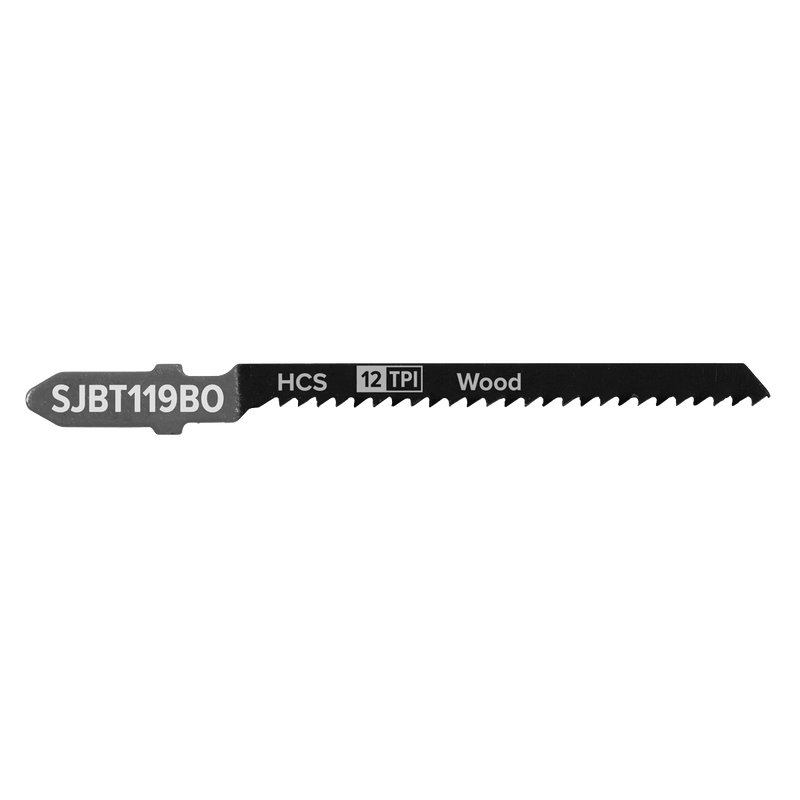 Sealey SJBT119BO Jigsaw Blade for General Wood 75mm 12tpi - Pack of 5 - SJBT119BO - Sealey Tools UK - Trade Counter Direct