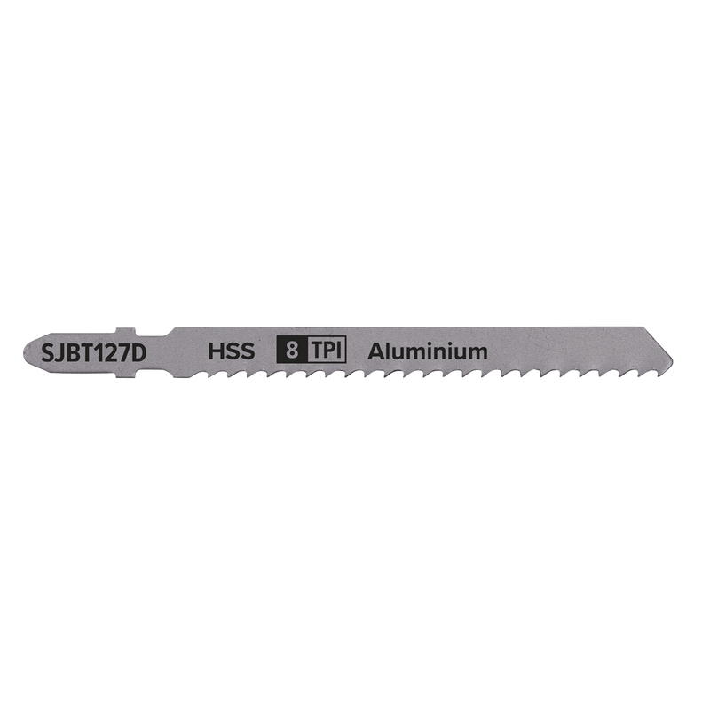 Sealey SJBT127D Jigsaw Blade for Aluminium 100mm 8tpi - Pack of 5 - SJBT127D - Sealey Tools UK - Trade Counter Direct