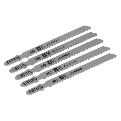 Sealey SJBT127D Jigsaw Blade for Aluminium 100mm 8tpi - Pack of 5 - SJBT127D - Sealey Tools UK - Trade Counter Direct
