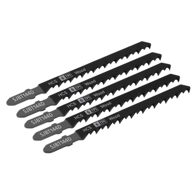 Sealey SJBT144D Jigsaw Blade for General Wood 100mm 6tpi - Pack of 5 - SJBT144D - Sealey Tools UK - Trade Counter Direct