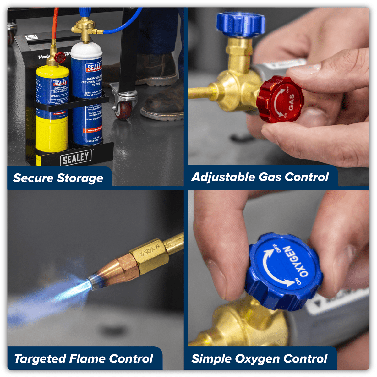 Sealey SMGT03 MAPP Gas & Oxygen Brazing Kit - SMGT03 - Sealey Tools UK - Trade Counter Direct