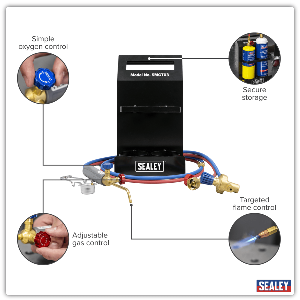 Sealey SMGT03 MAPP Gas & Oxygen Brazing Kit - SMGT03 - Sealey Tools UK - Trade Counter Direct