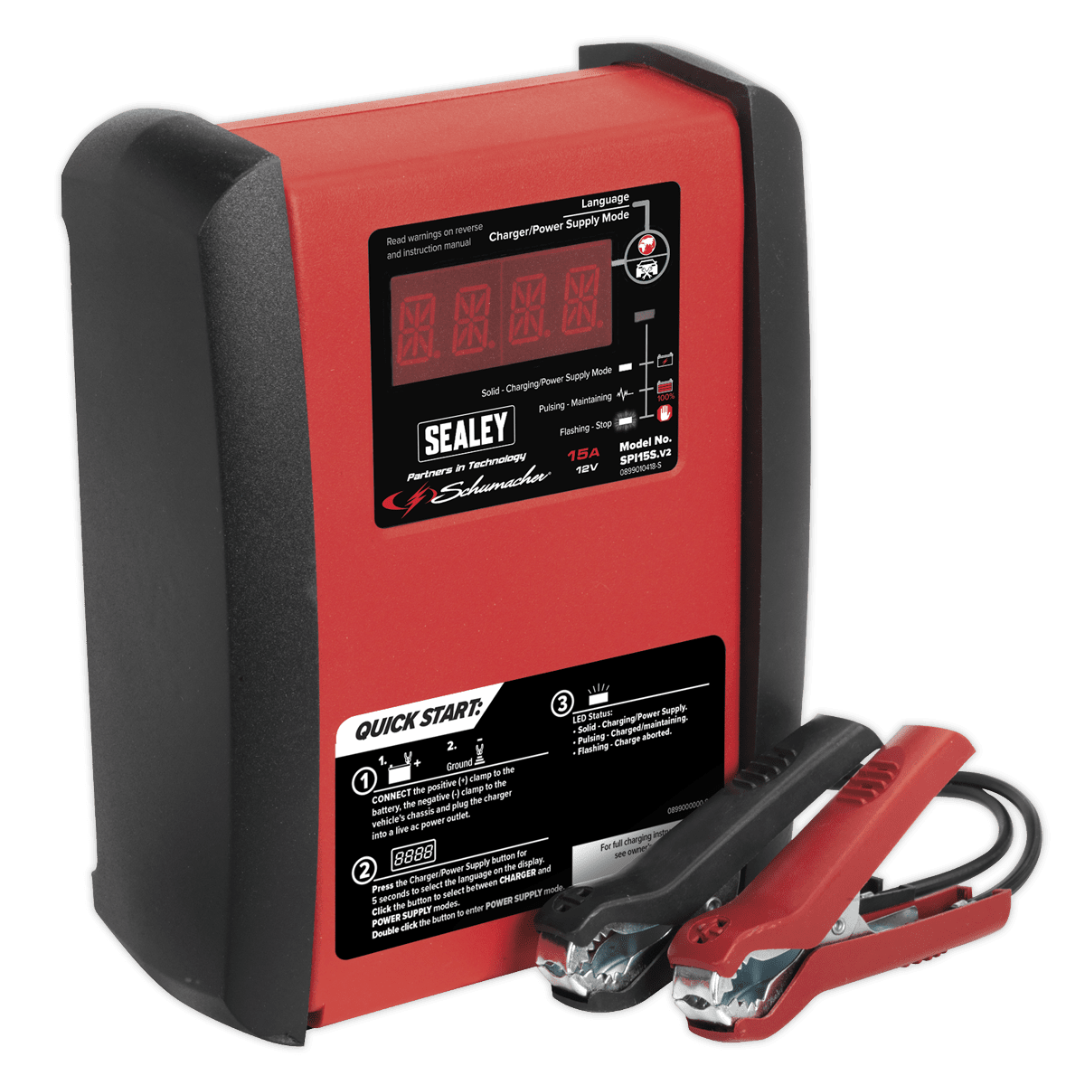 Sealey SPI15S Schumacher® Intelligent Speed Charge Battery Charger 15A 12V - SPI15S - Sealey Tools UK - Trade Counter Direct