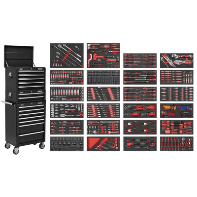 Sealey SPTCOMBO3B Superline PRO® Tool Chest Combination 14 Drawer with 447pc Tool Kit - Black - SPTCOMBO3B - Sealey Tools UK - Trade Counter Direct