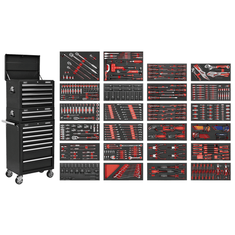 Sealey SPTCOMBO3B Superline PRO® Tool Chest Combination 14 Drawer with 447pc Tool Kit - Black - SPTCOMBO3B - Sealey Tools UK - Trade Counter Direct