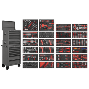 Sealey SPTCOMBO3G Superline PRO® Tool Chest Combination 14 Drawer with 447pc Tool Kit - Grey - SPTCOMBO3G - Sealey Tools UK - Trade Counter Direct