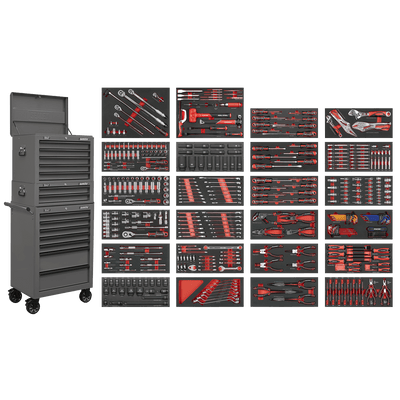 Sealey SPTCOMBO3G Superline PRO® Tool Chest Combination 14 Drawer with 447pc Tool Kit - Grey - SPTCOMBO3G - Sealey Tools UK - Trade Counter Direct