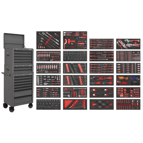 Sealey SPTCOMBO3G Superline PRO® Tool Chest Combination 14 Drawer with 447pc Tool Kit - Grey - SPTCOMBO3G - Sealey Tools UK - Trade Counter Direct