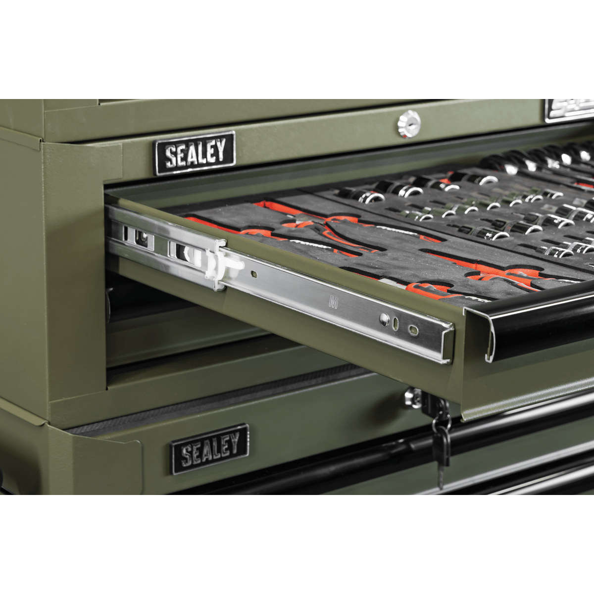 Sealey SPTCOMBO3K Superline PRO® Tool Chest Combination 14 Drawer with 447pc Tool Kit - Khaki - SPTCOMBO3K - Sealey Tools UK - Trade Counter Direct