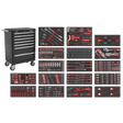 Sealey SPTCOMBO4B Superline PRO® Roll Cab 7 Drawer with 305pc Tool Kit - Black - SPTCOMBO4B - Sealey Tools UK - Trade Counter Direct