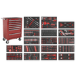 Sealey SPTCOMBO4R Superline PRO® Rollcab 7 Drawer with 305pc Tool Kit - Red - SPTCOMBO4R - Sealey Tools UK - Trade Counter Direct