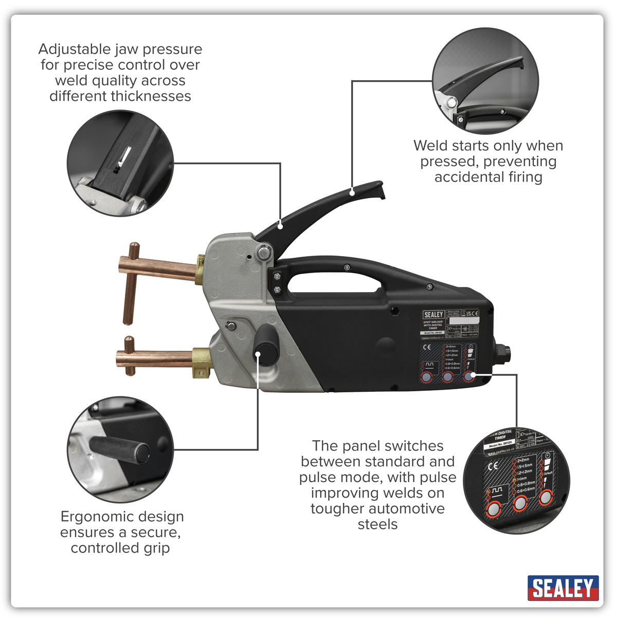 Sealey SR123 Spot Welder with Digital Timer - SR123 - Sealey Tools UK - Trade Counter Direct