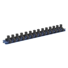 Sealey SR1414 Socket Retaining Rail with 14 Clips Aluminium 1/4"Sq Drive - SR1414 - Sealey Tools UK - Trade Counter Direct