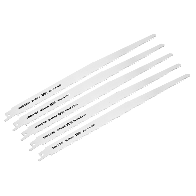 Sealey SRBR1211DF Reciprocating Saw Blade Wood & Nail 300mm 6tpi - Pack of 5 - SRBR1211DF - Sealey Tools UK - Trade Counter Direct