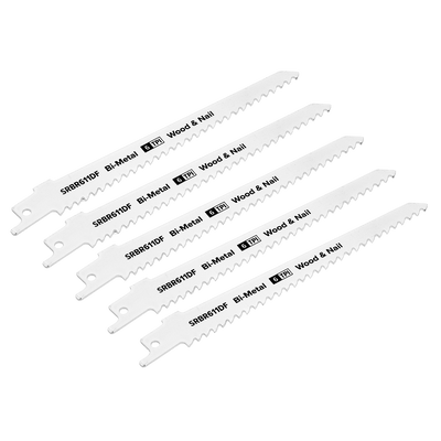 Sealey SRBR611DF Reciprocating Saw Blade Wood & Nail 150mm 6tpi - Pack of 5 - SRBR611DF - Sealey Tools UK - Trade Counter Direct