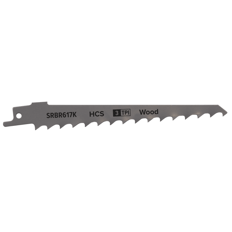 Sealey SRBR617K Reciprocating Saw Blade for Pruning & Coarse Wood 150mm 3tpi - Pack of 5 - SRBR617K - Sealey Tools UK - Trade Counter Direct