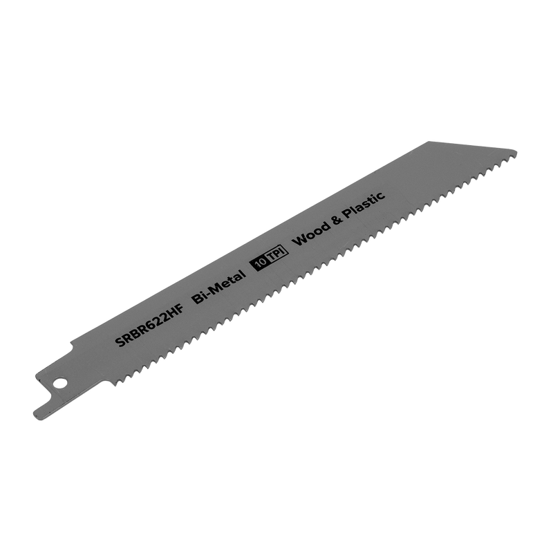Sealey SRBR622HF Reciprocating Saw Blade for Wood & Plastics 150mm 10tpi - Pack of 5 - SRBR622HF - Sealey Tools UK - Trade Counter Direct