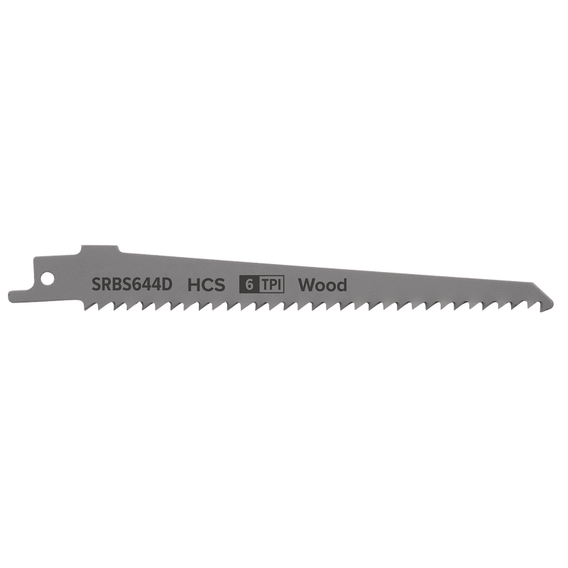 Sealey SRBS644D Reciprocating Saw Blade for Clean Wood 150mm 6tpi - Pack of 5 - SRBS644D - Sealey Tools UK - Trade Counter Direct