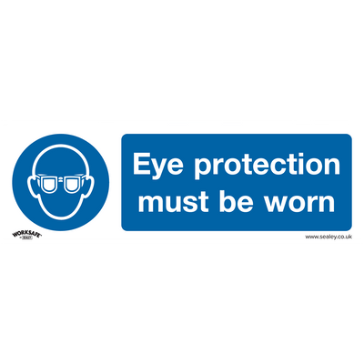 Sealey SS11V1 Worksafe® Eye Protection Must Be Worn Safety Sign - Self-Adhesive Vinyl - SS11V1 - Sealey Tools UK - Trade Counter Direct