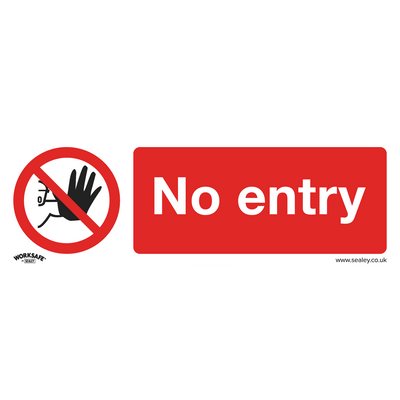Sealey SS14P1 Worksafe® No Entry Safety Sign - Rigid Plastic - SS14P1 - Sealey Tools UK - Trade Counter Direct