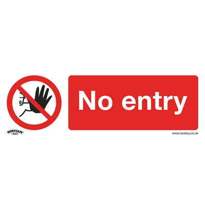 Sealey SS14V1 Worksafe® No Entry Safety Sign - Self-Adhesive Vinyl - SS14V1 - Sealey Tools UK - Trade Counter Direct
