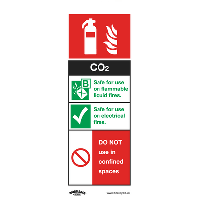 Sealey SS21P1 Worksafe® CO2 Fire Extinguisher Safety Sign - Rigid Plastic - SS21P1 - Sealey Tools UK - Trade Counter Direct