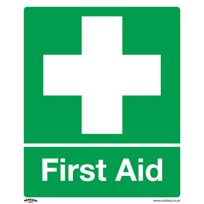 Sealey SS26P1 Worksafe® First Aid Safety Sign - Rigid Plastic - SS26P1 - Sealey Tools UK - Trade Counter Direct