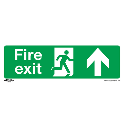 Sealey SS28P1 Worksafe® Fire Exit (Up) Safety Sign - Rigid Plastic - SS28P1 - Sealey Tools UK - Trade Counter Direct