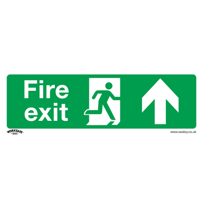 Sealey SS28V1 Worksafe® Fire Exit (Up) Safety Sign - Self-Adhesive Vinyl - SS28V1 - Sealey Tools UK - Trade Counter Direct